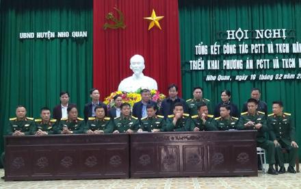 Ban Chỉ huy PCTT và TKCN huyện ký kết biên bản hiệp đồng với các đơn vị quân đội đứng chân trên địa bàn.