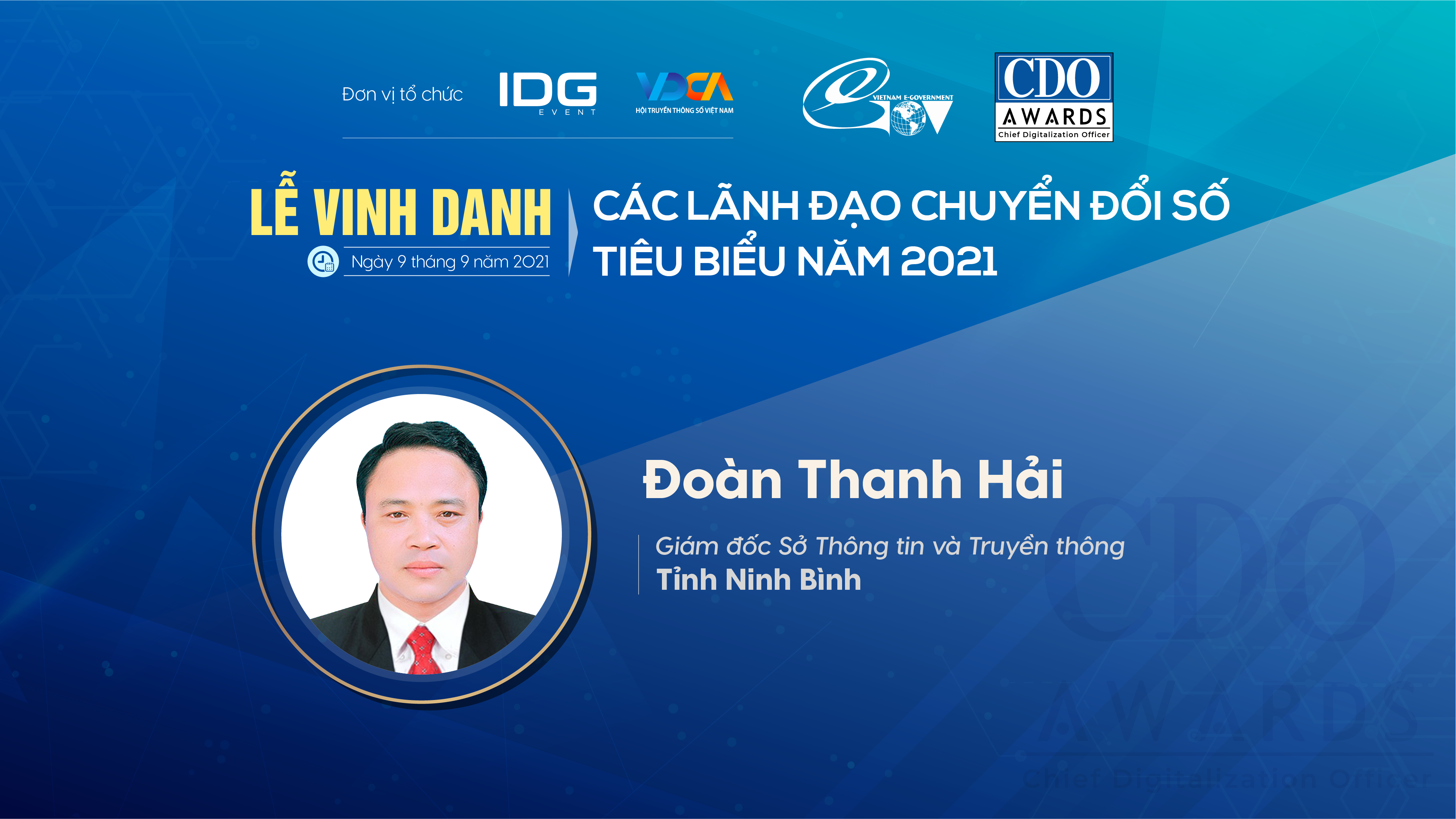 Giám đốc Sở Thông tin và Truyền thông Ninh Bình được vinh danh Lãnh đạo chuyển đổi số tiêu biểu năm 2021