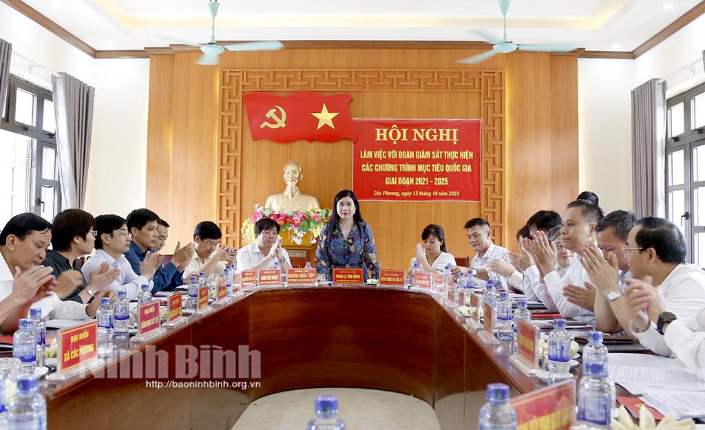 Đoàn giám sát thực hiện các Chương trình Mục tiêu quốc gia của Trung ương làm việc tại huyện Nho Quan